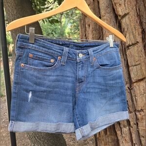 Levis Womens Blue Denim Shorts Size 28